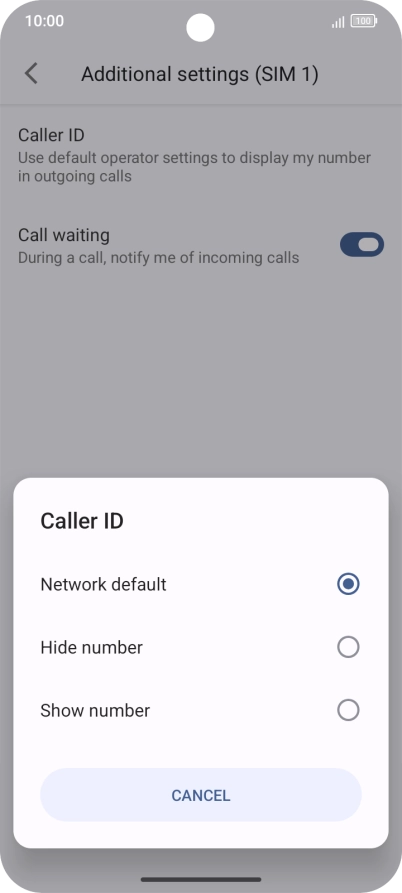 Press Show number to turn on caller identification.