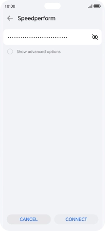 Key in the password for the Wi-Fi network and press CONNECT.