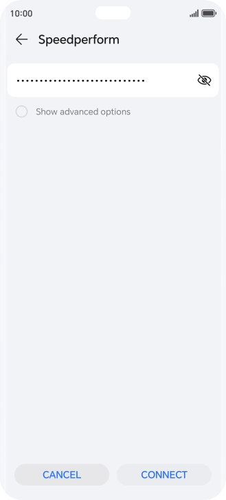 Key in the password for the Wi-Fi network and press CONNECT.