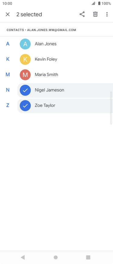 Press the menu icon.