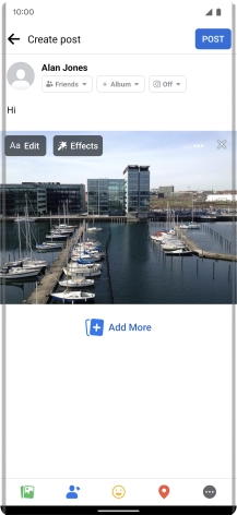 Write the required text and press POST.