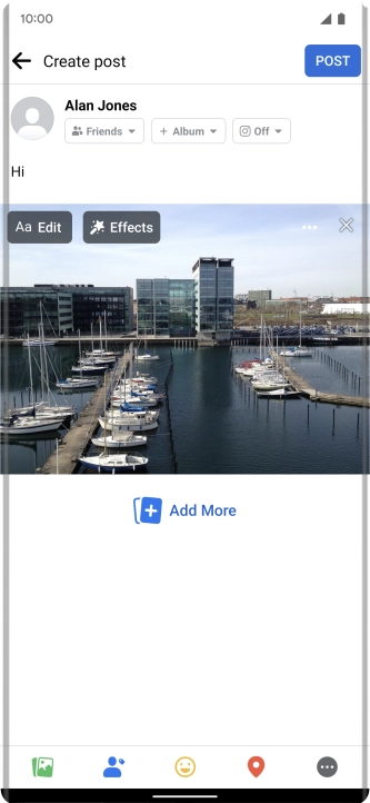 Write the required text and press POST.