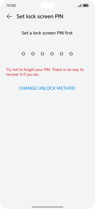 Press CHANGE UNLOCK METHOD.