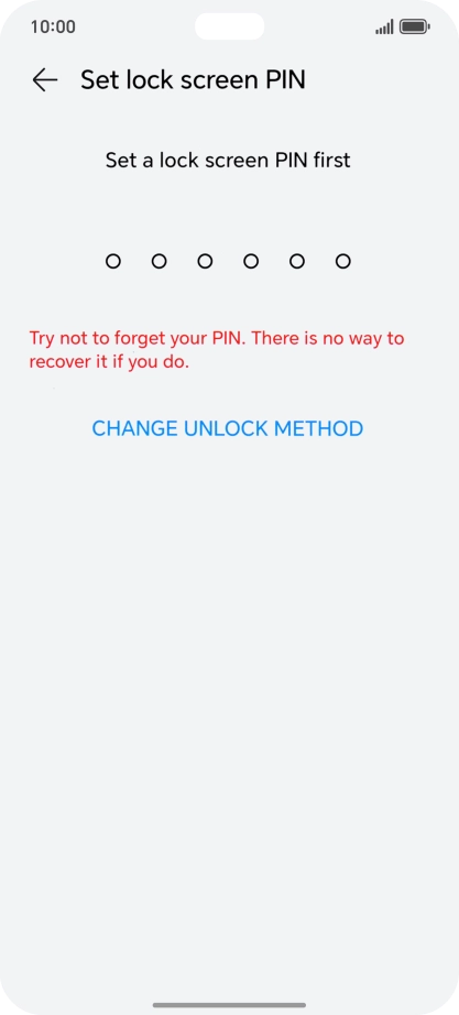 Press CHANGE UNLOCK METHOD.