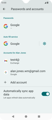 Press the required email account.