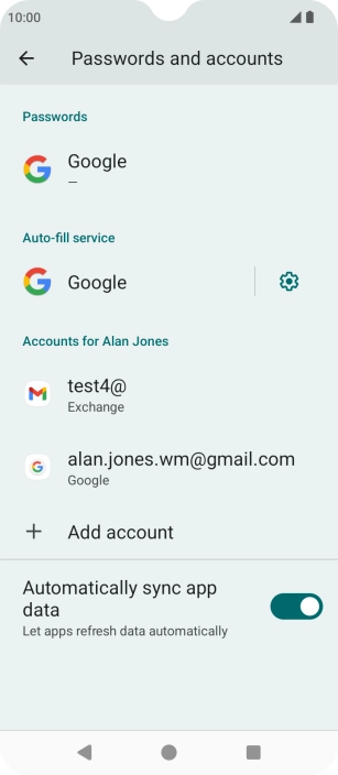 Press the required email account.