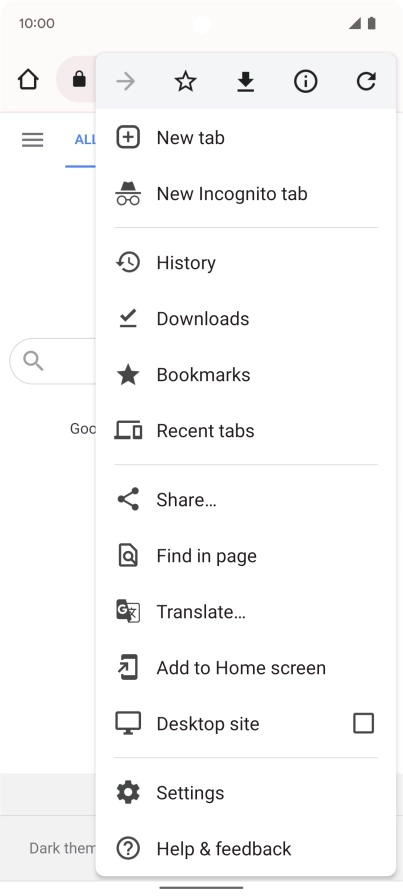 Press the star to add the bookmark.