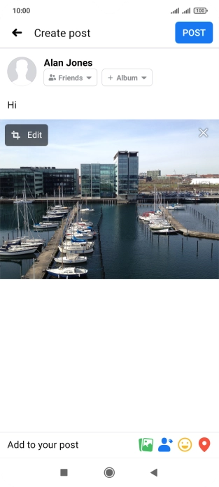 Write the required text and press POST.