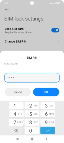 Key in the new PIN again and press OK.