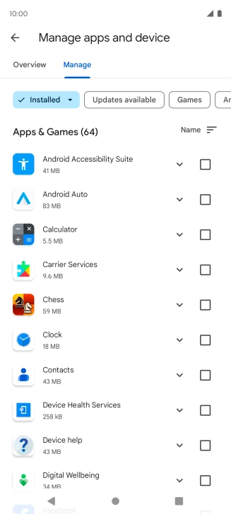 Press the required app.