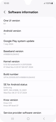 Your phone's software version is displayed below Android version.