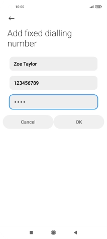 Key in your PIN2 and press OK. The default PIN2 is 1111.