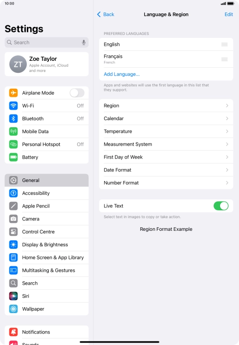 To subsequently select another language as the default language, press the move icon next to the required language and drag it to the top of the list. To subsequently select another language as the default language, press the move icon next to the required language and drag it to the top of the list.