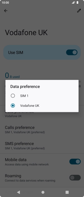 Press the required SIM.