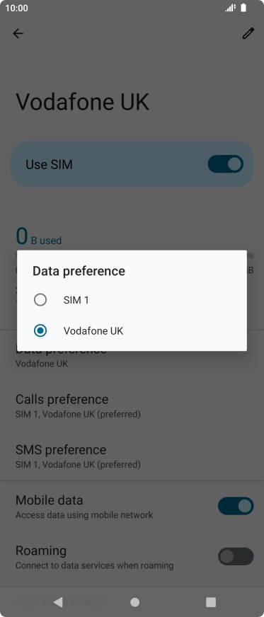 Press the required SIM.