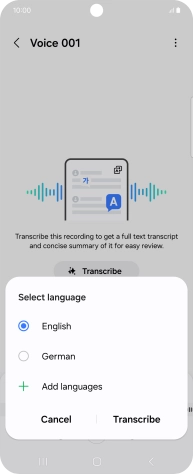 Press the recorded language.