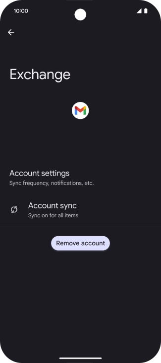 Press Remove account.