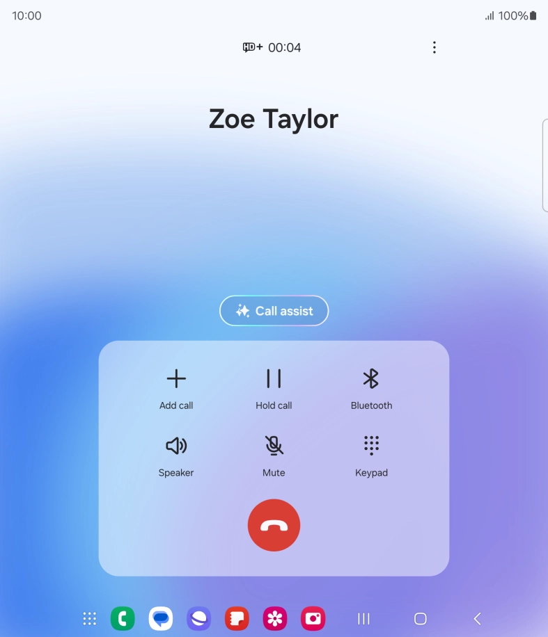 Press the end call icon. Press the end call icon.