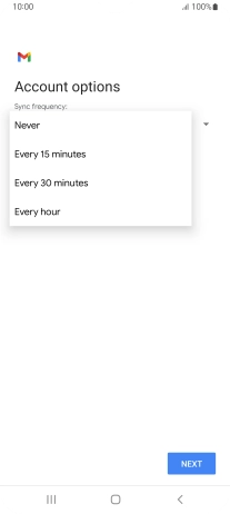 Press the required setting.