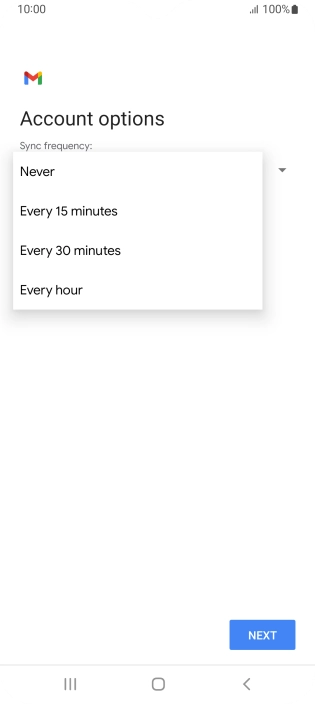 Press the required setting.