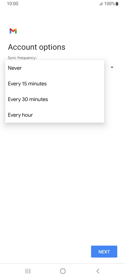 Press the required setting.
