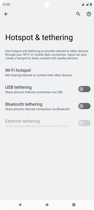 Press Wi-Fi hotspot.