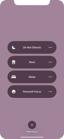 Press the required focus mode to activate or deactivate it immediately.
