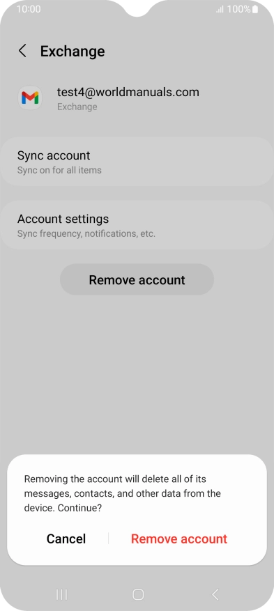 Press Remove account.