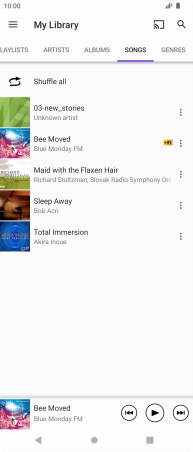 Press the required audio file.