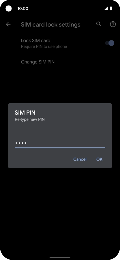 Key in the new PIN again and press OK. Key in the new PIN again and press OK.