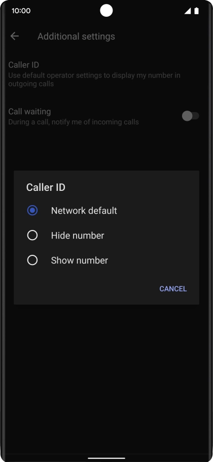 Press Show number to turn on caller identification.