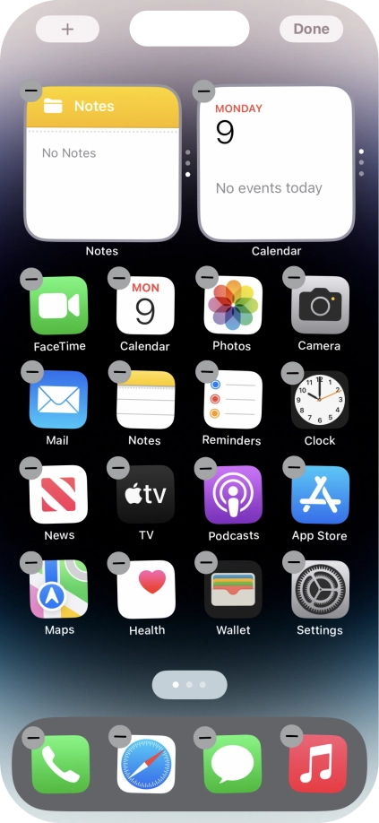 Press the home screen icon.