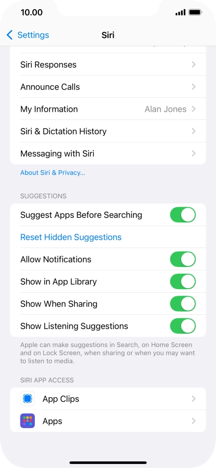 Press the required app.