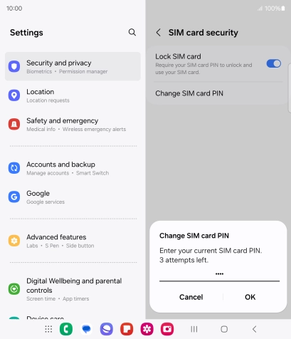 Key in your current PIN and press OK.