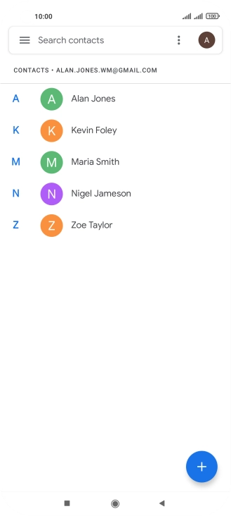 Press the new contact icon.