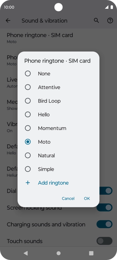 Press the required ring tones to hear them.