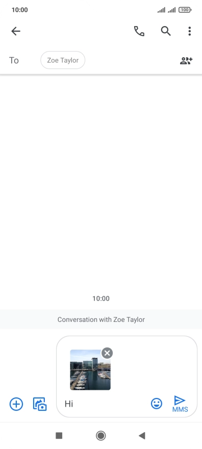 Press the send icon when you've finished your picture message.