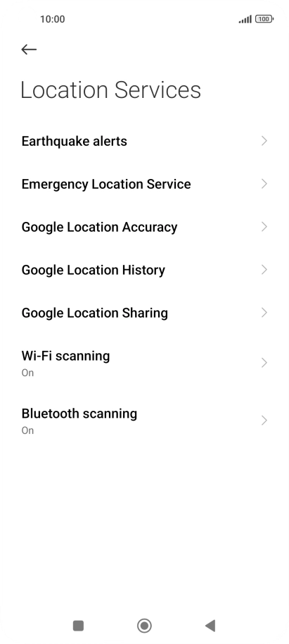 Press Google Location Accuracy.