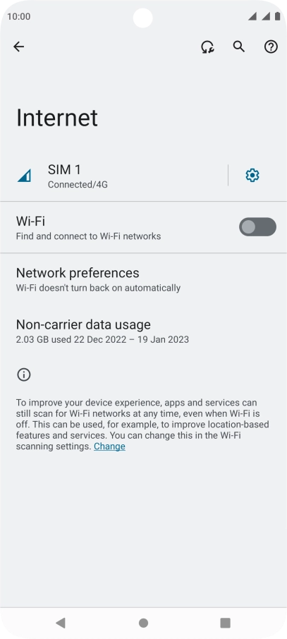 Press the indicator next to 