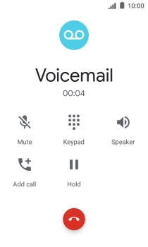 Press the end call icon.