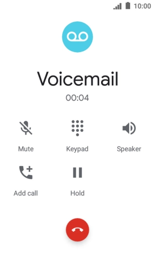 Press the end call icon.