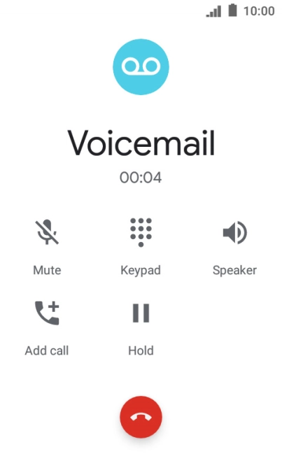 Press the end call icon.