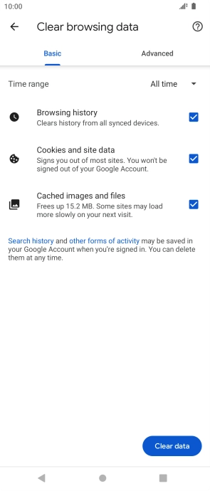 Press the fields next to the required data types.