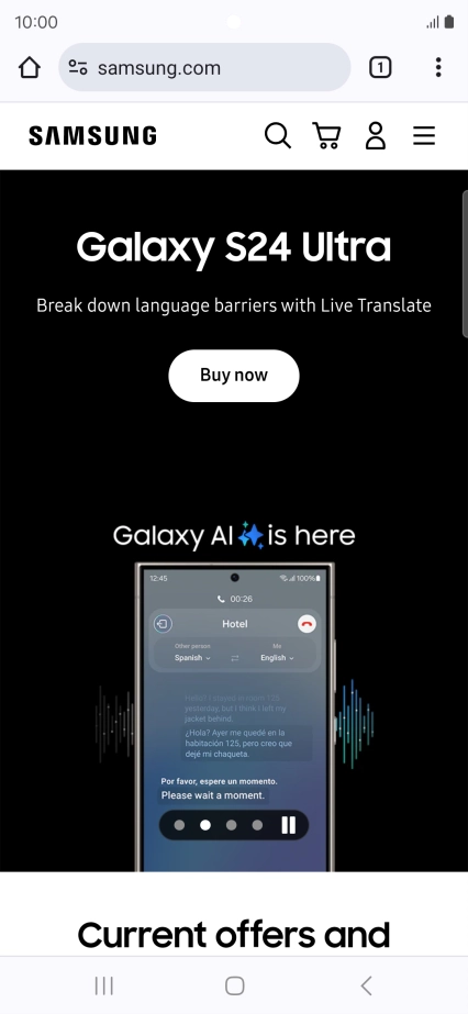Press the menu icon. Press the menu icon.