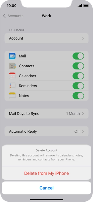 Press Delete Account.