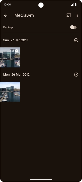 Press and hold any picture or video.