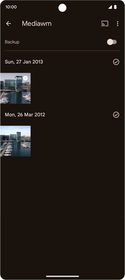 Press and hold any picture or video.