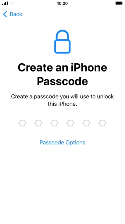Press Passcode Options.