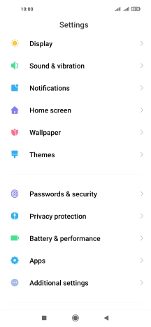 Press Passwords & security. Press Passwords & security.