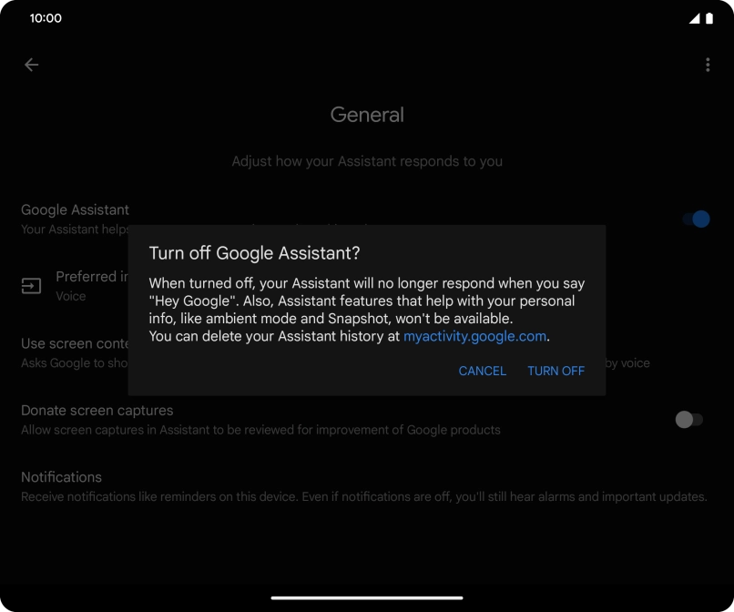 If you turn off the function, press TURN OFF. If you turn off the function, press TURN OFF.